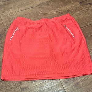 Monterey Club Vibrant Coral Women's Skort with Zipper Pockets Size L